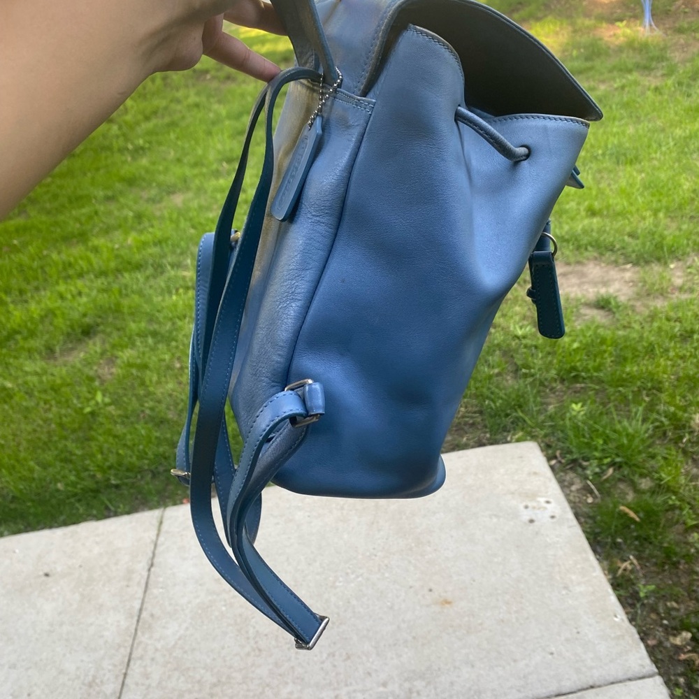 Vintage Coach Legacy Baby Blue Leather Backpack - Picture 9 of 10
